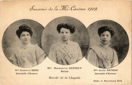 CPA PARIS Mi-Careme 1909 - Souvenir, Reine Et Ses Demoiselles (300309) - Carnaval