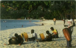 GRENADA - LOCAL MUSICIANS ENTERTAIN VISITORS AT GRAND ANSE BEACH - STAMP - 1960s (BG6017) - Grenada