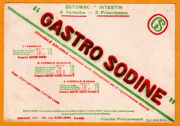 BUVARD - BLOTTING PAPER - GASTRO SODINE - Estomac Intestin - ODINOT Pharmacie 21, Rue Violet Paris - Drogheria