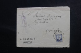 ESPAGNE - Enveloppe  De Castellon Pour La Suisse En 1938 Avec Contrôle De Barcelone - L 48094 - Marques De Censures Républicaines