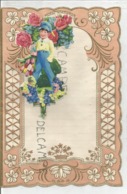 Superbe Papier à Lettre. Décor Garçon En Casquette Et Bouquet De Roses, Tulipes Et Muguets. - Matériel Et Accessoires