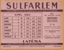 BUVARD - BLOTTING PAPER - SULFARLEM - LATEMA - Laboratoires De Thérapeutique 31, Rue De Lisbonne PARIS 8e - 1950 - Drogerie & Apotheke