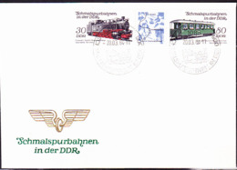 DDR GDR RDA - Schmalspurbahn Cranzahl - Oberwiesenthal (Mi.Nr. 2864+7 Dreier) 1983 -  FDC  Sonderstempel 1085 Berlin - 1981-1990