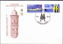 DDR GDR RDA - Frühjahrsmesse (Mi.Nr. 3003/4) 1986 -  FDC  Sonderstempel 7010 Leipzig - 1981-1990