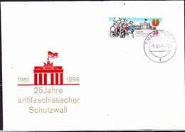 DDR GDR RDA - 25 Jahre Mauer (Mi.Nr. 3037) 1986 -  FDC  Tagesstempel 12 Frankfurt 1 - 1981-1990