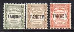 XP2389 - MAROCCO MAROC 1918 , Tasse Yvert N. 42+44+45  *  Linguella (2380A)  TANGER - Impuestos