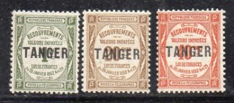 XP2389 - MAROCCO MAROC 1918 , Tasse Yvert N. 42+44+45  *  Linguella (2380A)  TANGER - Segnatasse