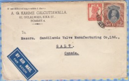 India On Cover Canada - 1937 - King George VI - Cartas & Documentos