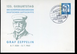 Bund PP29 D1/001 125. Geb. GRAF ZEPPELIN Sost.1963  NGK 8,00 € - Privé Postkaarten - Gebruikt
