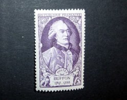 FRANCE 1949 N°856 * (PERSONNAGES CÉLÈBRES DU XVIIIÈME SIÈCLE. BUFFON. 12F + 4F VIOLET) - Unused Stamps