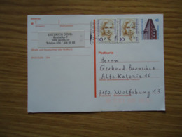 GERMANY  BERLIN COMMEMORATIVE  POSTMARK  1990 - Cartes Postales - Oblitérées