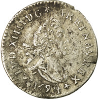 Monnaie, France, Louis XIV, 4 Sols Aux 2 L, 1694, Montpellier, TB, Gadoury 106 - 1643-1715 Lodewijk XIV De Zonnekoning