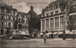 ! Alte Ansichtskarte, Graudenz, Marktplatz, Kaiser Wilhelm Denkmal, Kaufhaus, Warenhaus, Polen - Poland