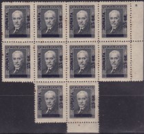 POLAND 1934 Postage Due Fi D91 Mint Hinged Block Of 10 - Strafport