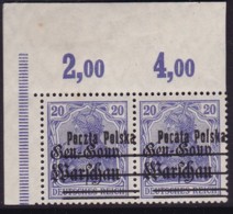 POLAND 1918 Provisional Ovpt Fi 12 Id B1 Mint Never Hinged Signed Z. Korszen (hinged In Margin) - Ungebraucht