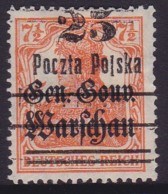 POLAND 1918 Provisional Ovpt Fi 13 B3 Mint Hinged - Unused Stamps