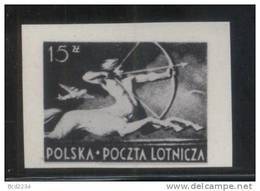 POLAND 1948 CENTAUR AIRMAIL ISSUE BLACK PRINT NHM Half Man Horse Greek Mythology Archer Archery Greece Planes - Ensayos & Reimpresiones