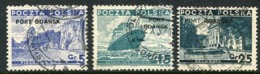 PORT GDANSK 1936 Overprint On Views Definitives Used,  Michel 29-31 - Ocupaciones