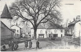 15 - CANTAL - JUSSAC N° 403 - " La Place Animée " - Carte écrite - M.T. / I.L. - Jussac