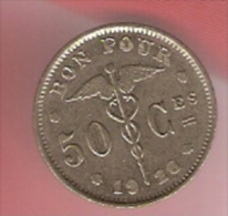 Belgique 1928 FR - 50 Centimes - Bon Pour - Monnaie - 50 Centimes