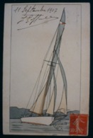 SAILING SHIP - OLD PAINTING , POSTED 1907 - Velieri