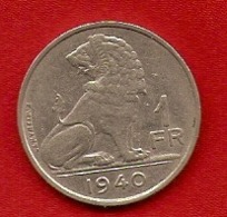 Belgique 1940 NL - 1 Franc - Léopold III - Monnaie - 1 Frank