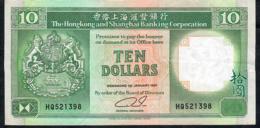 HONG-KONG P191c 10 DOLLARS 1.1.1991  #HQ   VF NO P.h. - Hongkong