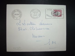 LETTRE TP M. DE DECARIS 0,25 OBL.MEC.8-1 1965 PARIS RP + COMEDIE FRANCAISE - Other & Unclassified