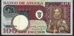 ANGOLA P106 100 ESCUDOS  10.6.1973  #BG    VF   NO P.h. - Angola