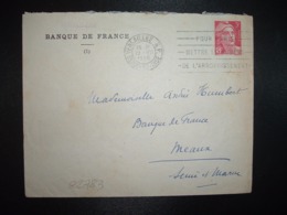 LETTRE TP M. DE GANDON 3F OBL.MEC.19 VII 1946 VERSAILLES RP (78) + BANQUE DE FRANCE - Other & Unclassified