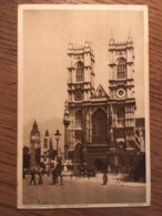 CPA, WESTMINSTER ABBEY WEST FRONT,animée, écrite En 1914, Timbre - Westminster Abbey