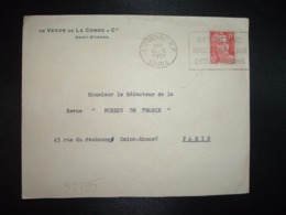 LETTRE TP M. DE GANDON 15F OBL.MEC.31 V 1951 ST ETIENNE RP LOIRE (42) DE VERON DE LA COMBE & Cie - Other & Unclassified