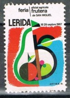 Viñeta LERIDA, Feria Frutera De San Miguel 1967. Label, Cinderella * - Variedades & Curiosidades