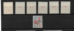 France N°1331A** Roulettes Avec N° Rouge 7 Timbres Cote 94.5€ - Coil Stamps