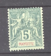 Mayotte  :  Yv  4  (*)  Variété: Cadre Du Pays Déformé En Bas à Gauche - Ungebraucht