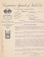 54    - NANCY  - 24 Rue De Strasbourg  -  Coopérative Agricole Du Nord Est     Engrais Et Tourteaux.  A4 - Agricultura