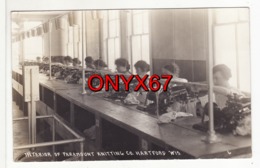 Carte Photo HARTFORD (United States-Wisconsin) Interior Of Paramount Knitting Co. Usine Tricots Femmes Au Travail - Altri & Non Classificati