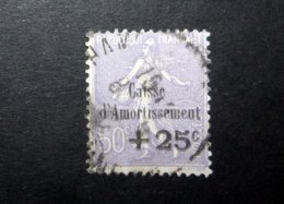 FRANCE 1931 N°276 OBL. (CAISSE D'AMORTISSEMENT 5ÈME SÉRIE. SEMEUSE LIGNÉE. +25C SUR 50C VIOLET) - 1927-31 Sinking Fund