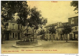 CAPENDU  Fontaine Et Place De La Mairie      2 Scans  TBE - Capendu
