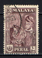 PERAK - 1957 - TIGRE E SULTANO YUSSUF IZUDDIN SHAH - USATO - Perak