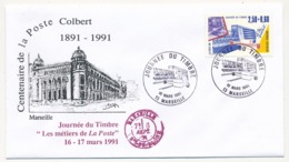FRANCE => Enveloppe FDC Journée Du Timbre 1991 - Centenaire De La Poste Colbert Marseille - 16 Mars 1991 - Stamp's Day