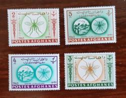 AFGHANISTAN Insectes, Insecte, Éradication Du Paludisme, Malaria. Serie 4 Valeurs émises En 1963. ** MNH - Autres & Non Classés