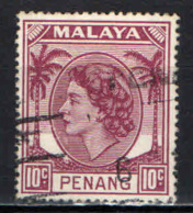 PENANG - 1954 - EFFIGIE DELLA REGINA ELISABETTA II - USATO - Penang