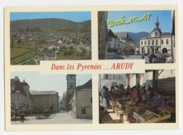 {72822}  64 Pyrénées Atlantiques Arudy , Multivues ; Vue Générale , Mairie , Château Et Eglise , Jour De Marché - Arudy