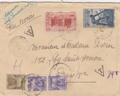 LETTRE 17 AOUT 1949.  BINGERVILLE POUR PARIS. TAXE GERBE 28F. REPONDU LE 2 JANV 1950 / 2 - Covers & Documents