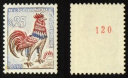 N° 1331b 25c COQ Neuf N** N° Rouge Cote 80€ - 1962-1965 Hahn (Decaris)