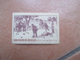 Label 2024 Juin 1914 Concours De Boules BOCCE Dentellato - Andere & Zonder Classificatie