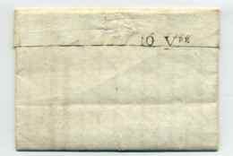 Marque D'arrivée 10 VENDEMIAIRE Propre à Nantes Sur Lettre D'ALENCON / Dept 59 Orne / 1802 - 1801-1848: Precursors XIX