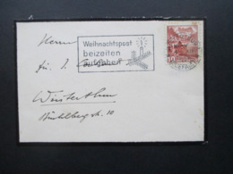 Schweiz 1945 Stempel Weihnachtspost Beizeiten Aufgeben / Motiv Tannenzweig Mit Kerze Trauerbrief - Lettres & Documents