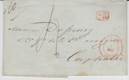 BELGIUM USED COVER 01/05/1847 LIEGE A HUY CACHETS - 1830-1849 (Belgique Indépendante)